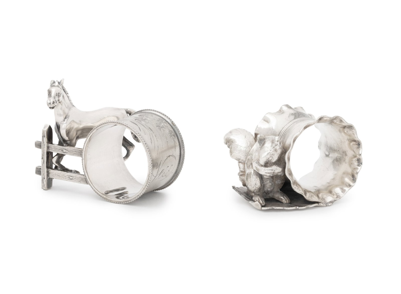 American Silver Plate Animalier Napkin Rings, 2 (1 of 18)