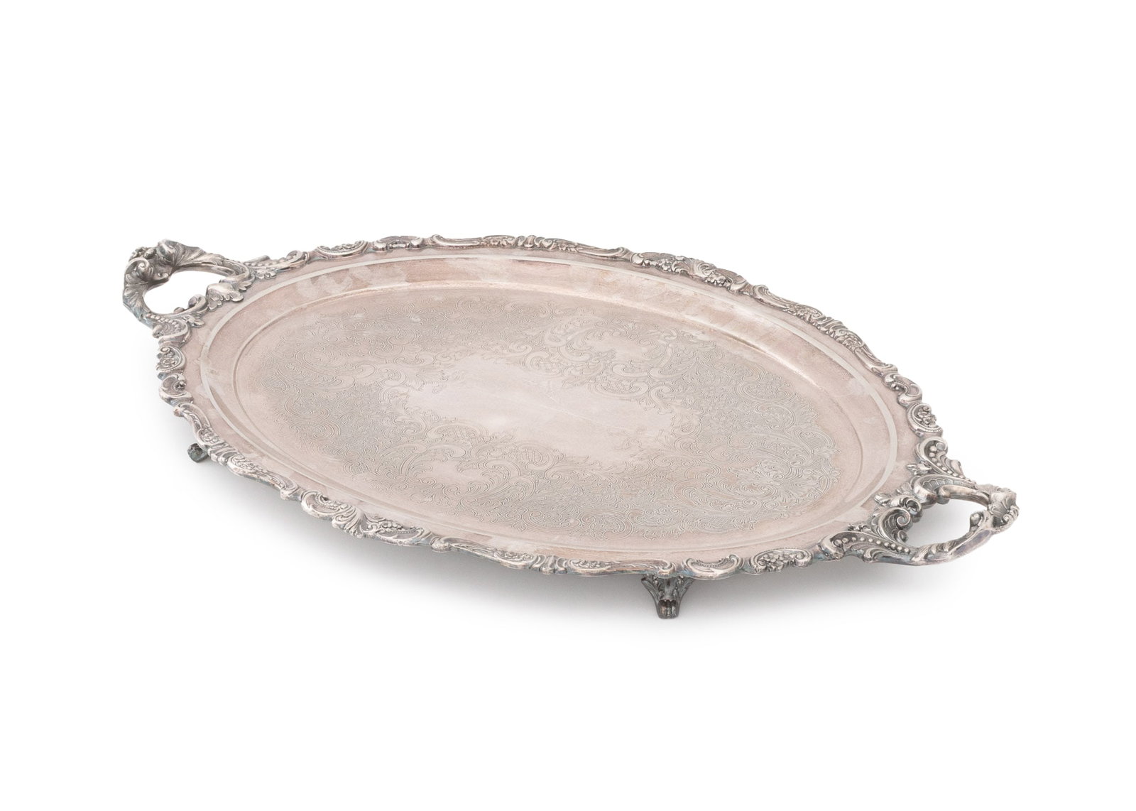 Wallace "Baroque" Silver Plate Oval Serving Tray (1 of 10)
