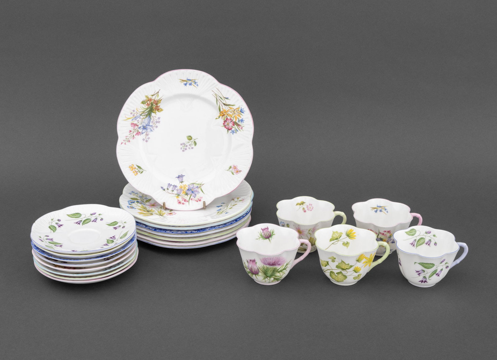 Shelley Bone China Assembled Tea Service, 21 Pcs. (1 of 12)
