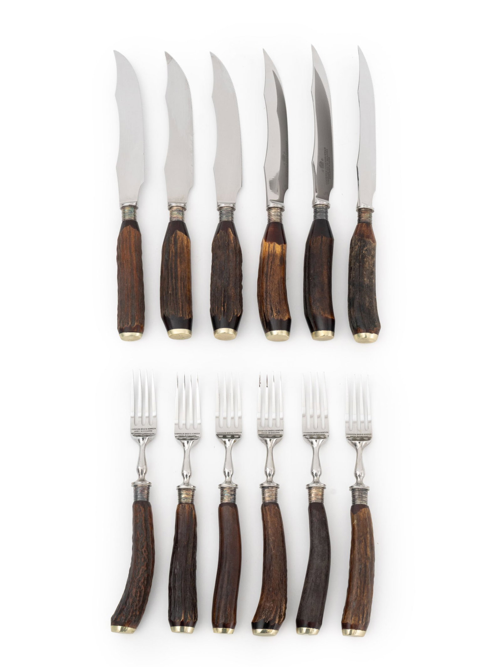 Harrison Bros. & Howson Horn Handle Fish Set for 6 (1 of 10)