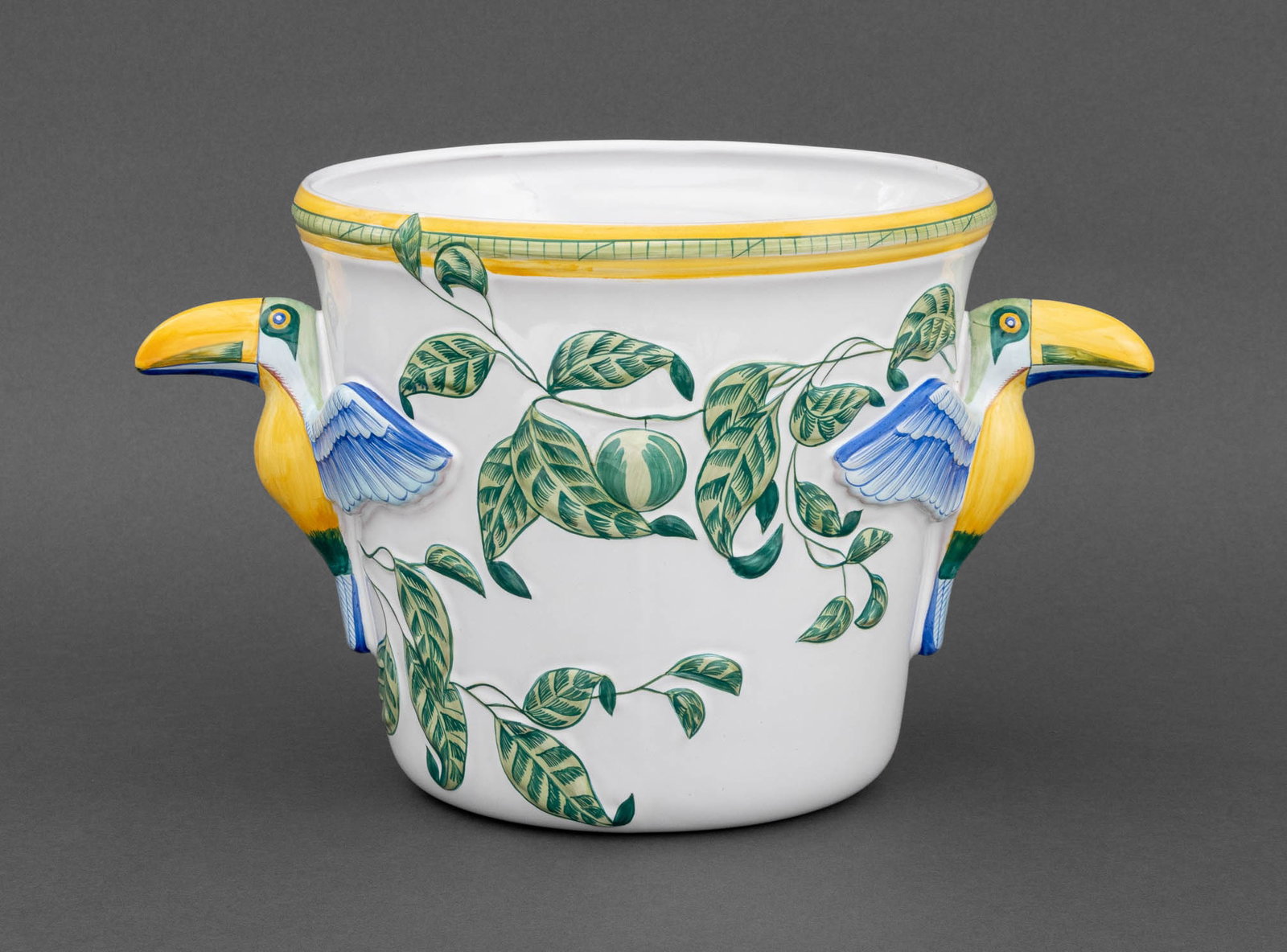 Hermes Moustiers Faience "Toucan" Ice Bucket (1 of 9)