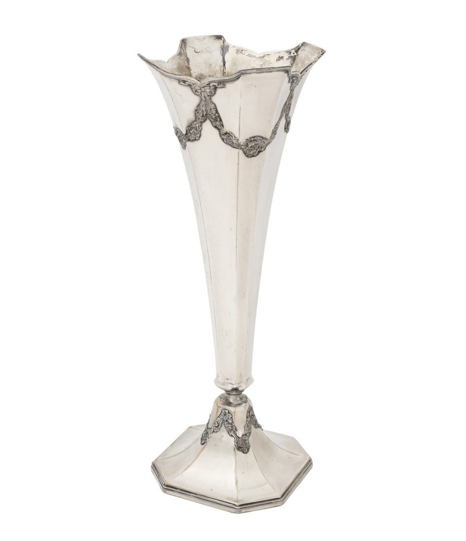 American Nickel Silver Trumpet Vase (1 of 9)