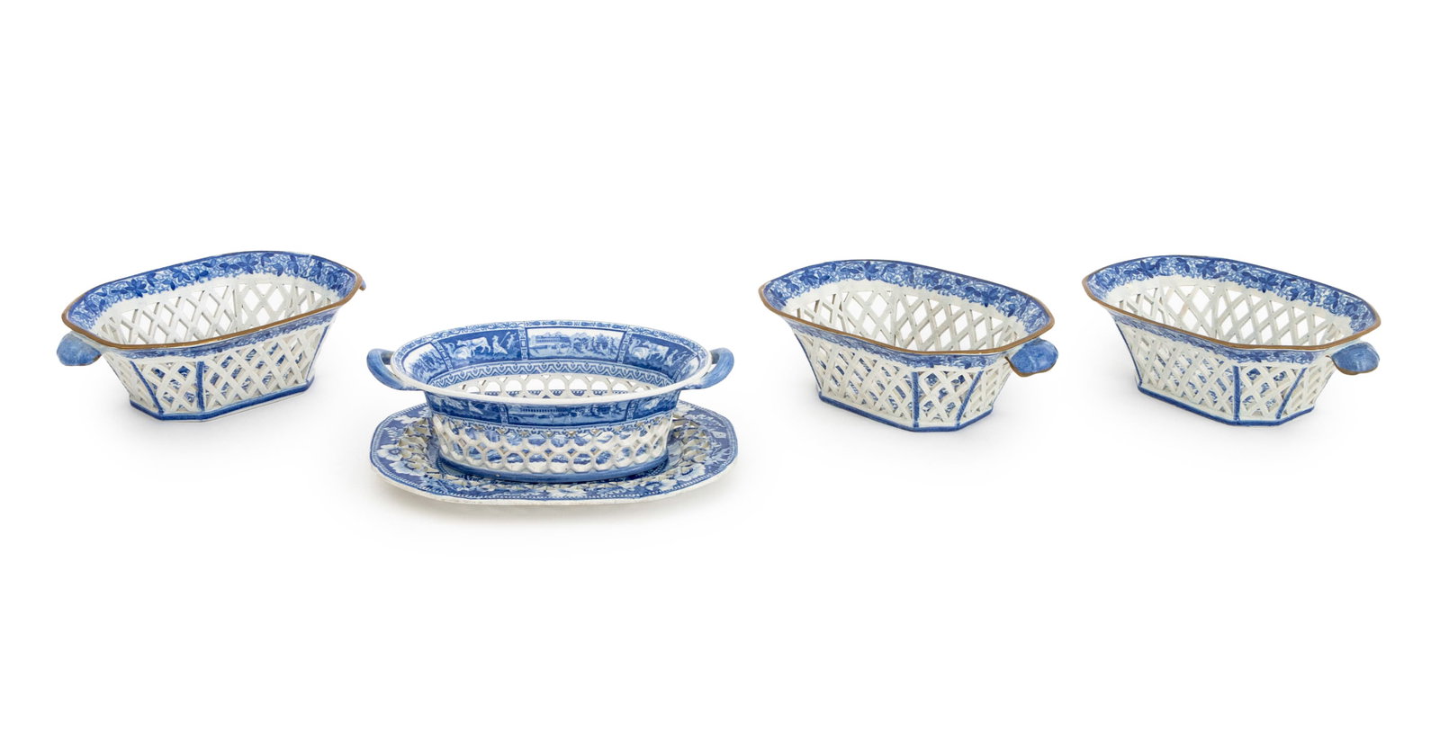 English Blue & White Reticulated Articles, 5 (1 of 16)