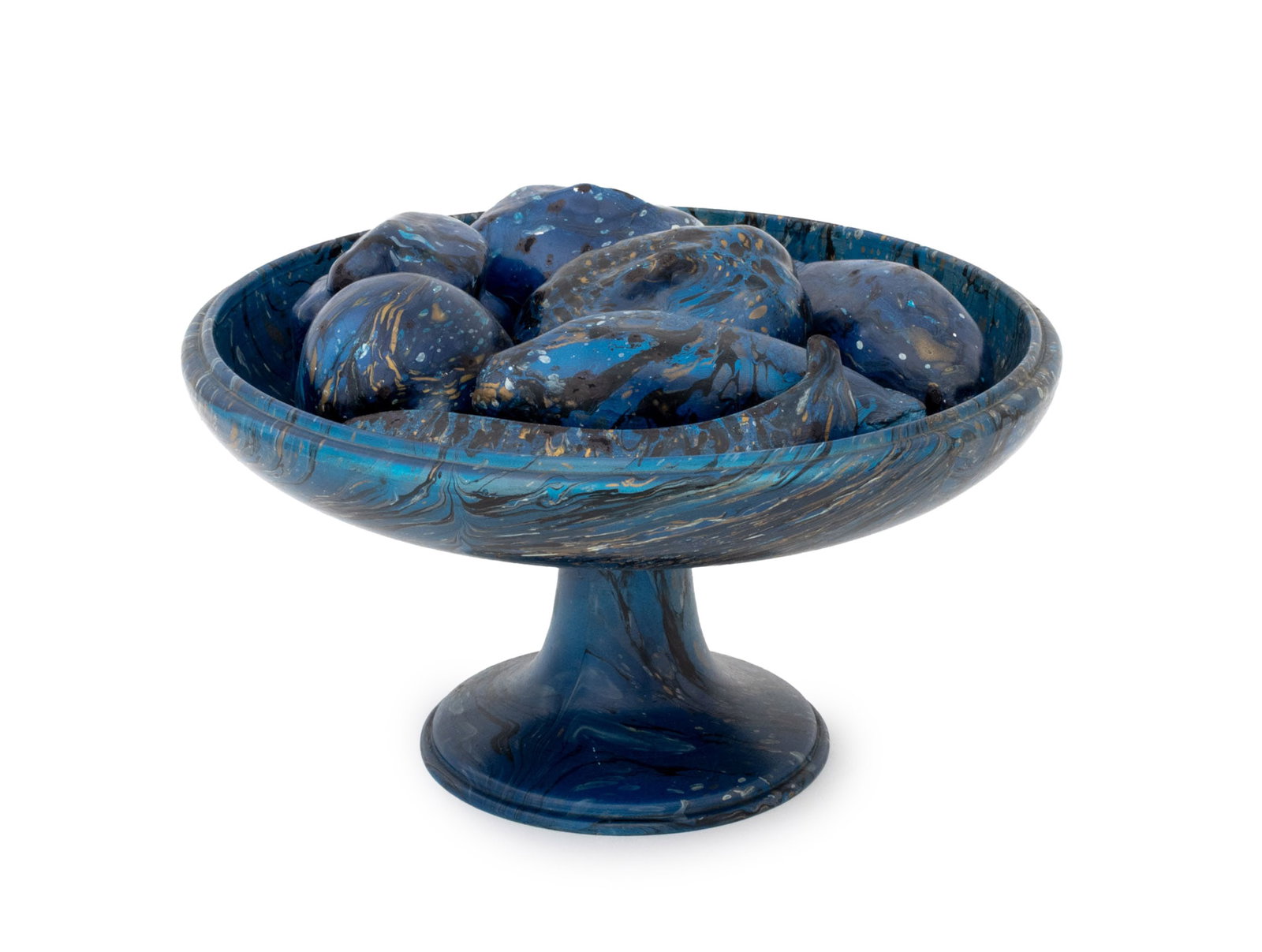Modern Marbled Navy Blue Painted Centerpiece (1 of 13)