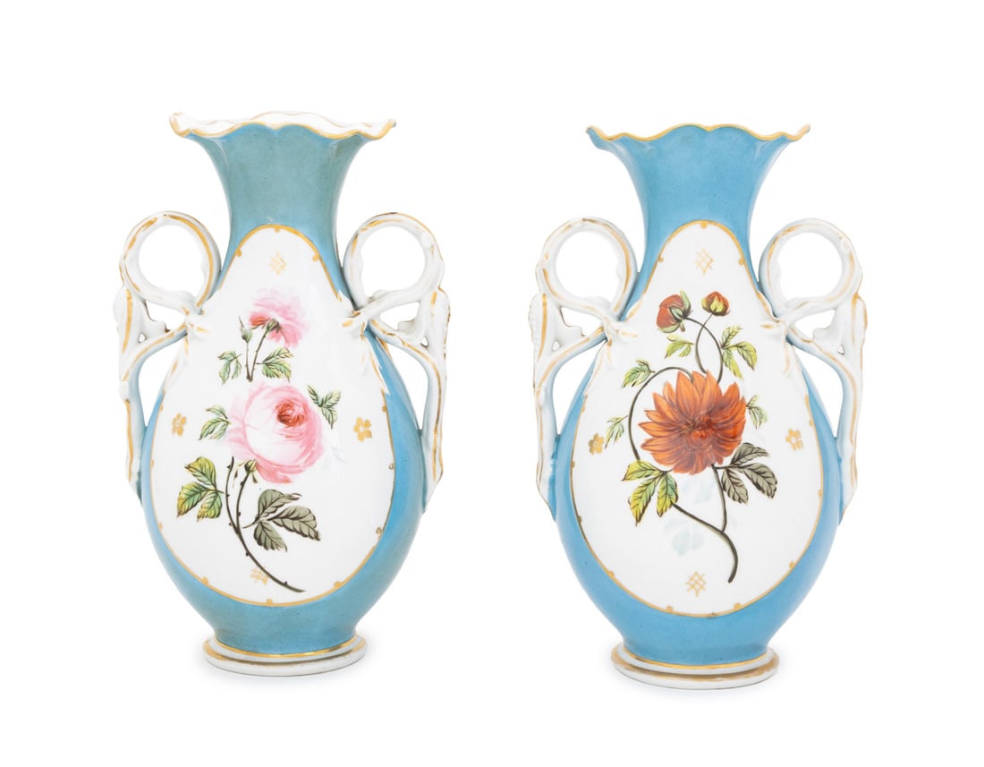 Old Paris Porcelain Vases, Pair (1 of 11)