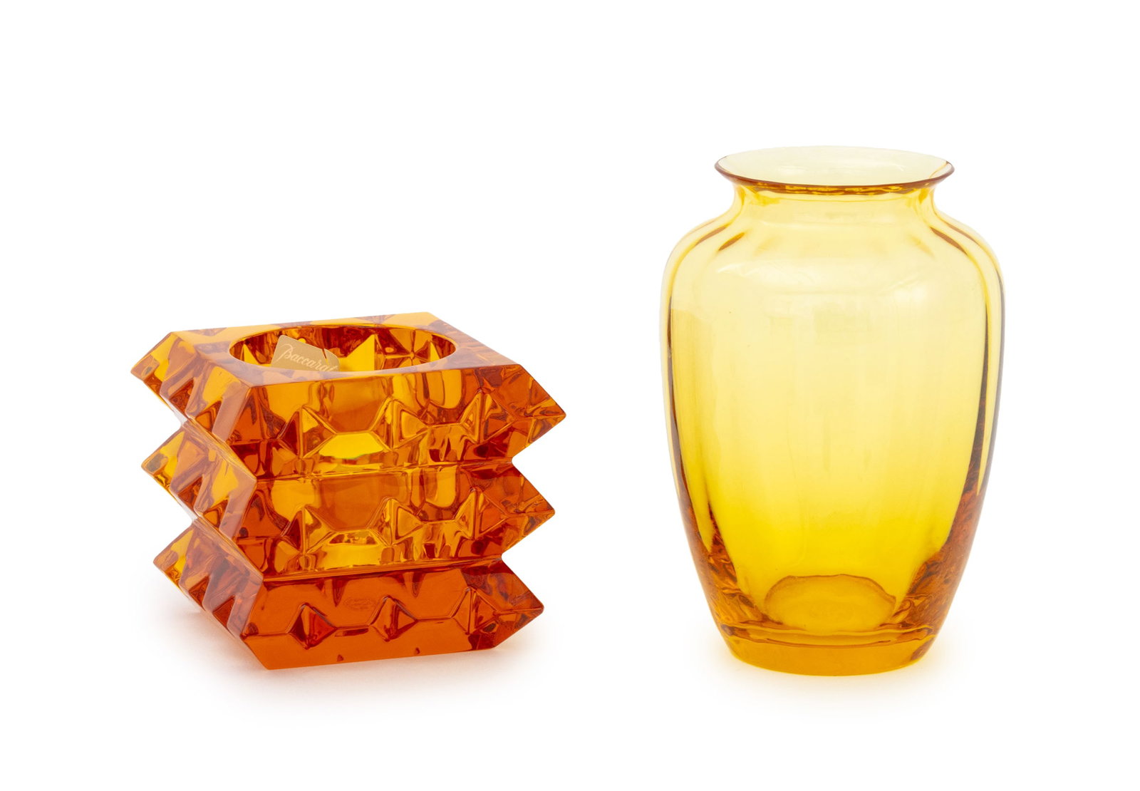 Baccarat Crystal Amber Glass Vessels, 2 (1 of 12)