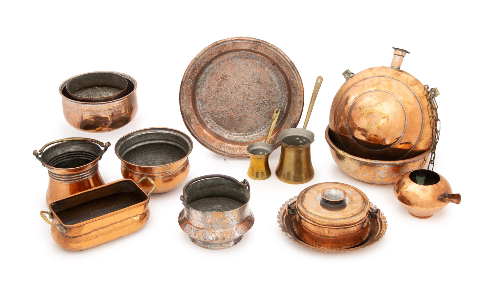 Brass and Copper Cookware, 14 Pcs. (1 of 20)