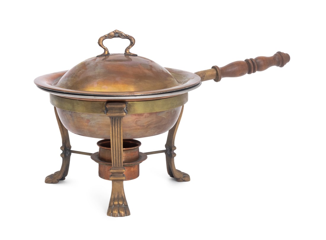 Neoclassical Revival Copper and Brass Chafing Dish (1 of 11)