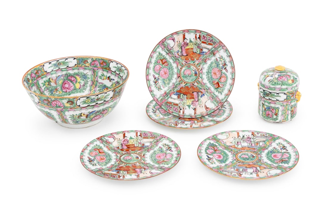 Asian Rose Medallion Porcelain Tableware, 6 Pcs. (1 of 20)