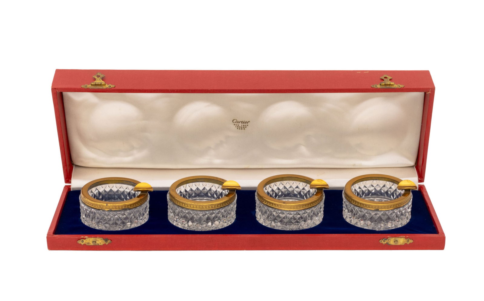 Cartier Gilt Metal Mounted Cut Crystal Ashtrays, 4 (1 of 9)
