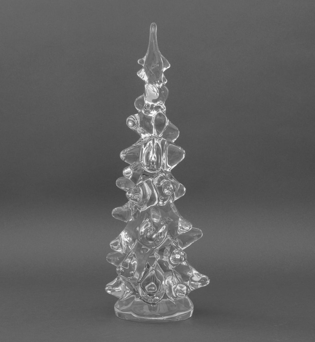 Daum Crystal Christmas Tree Sculpture: Daum Crystal Christmas Tree Sculpture, marked "Daum France" near base. 15.75" H x 6" Diameter. Provenance: The Estate of Alton G. Marshall, former aide to Nelson Rockefeller and President of Rockefell