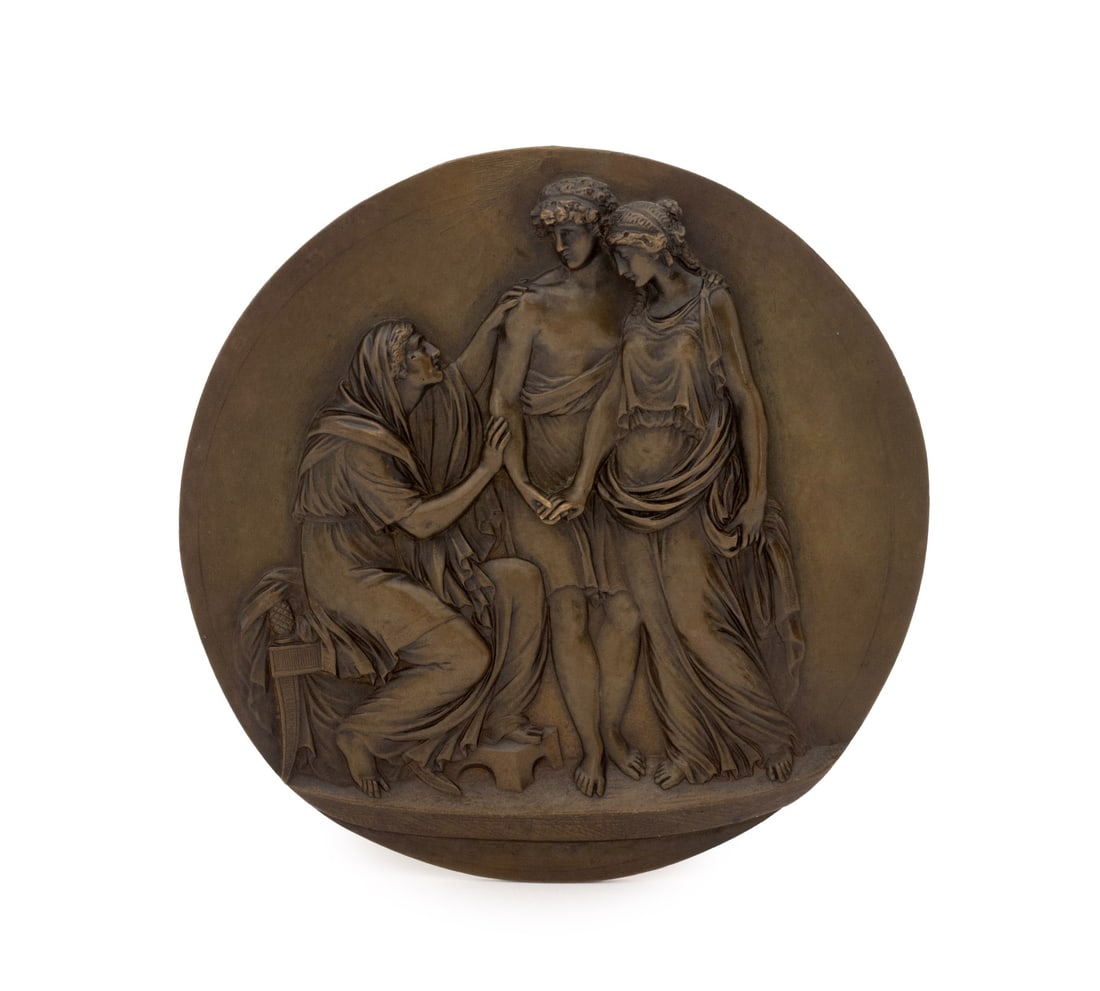 Neoclassical Figural Bas-Relief Bronze Medallion (1 of 6)