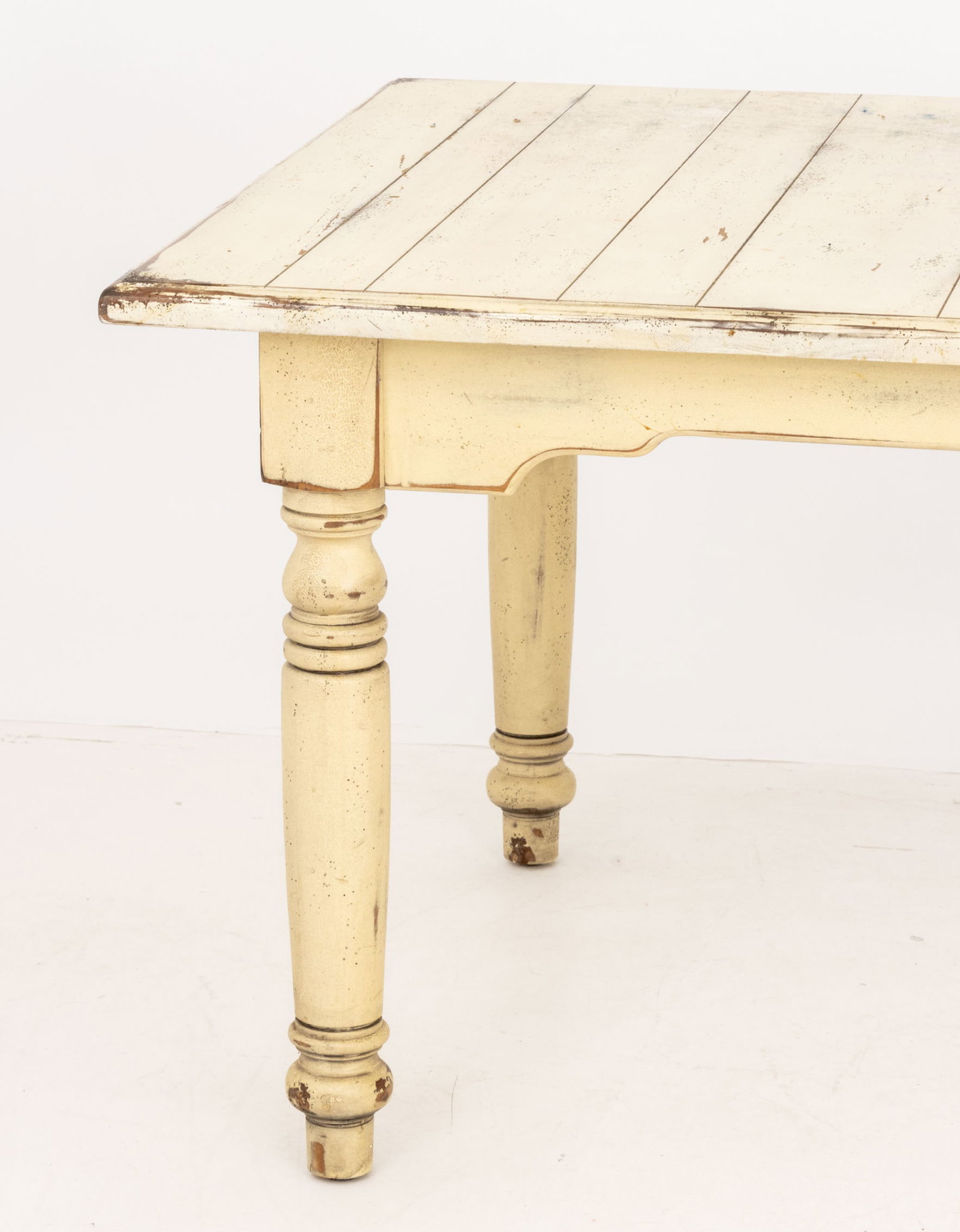 Provincial White Painted Pine Dining Table - 3