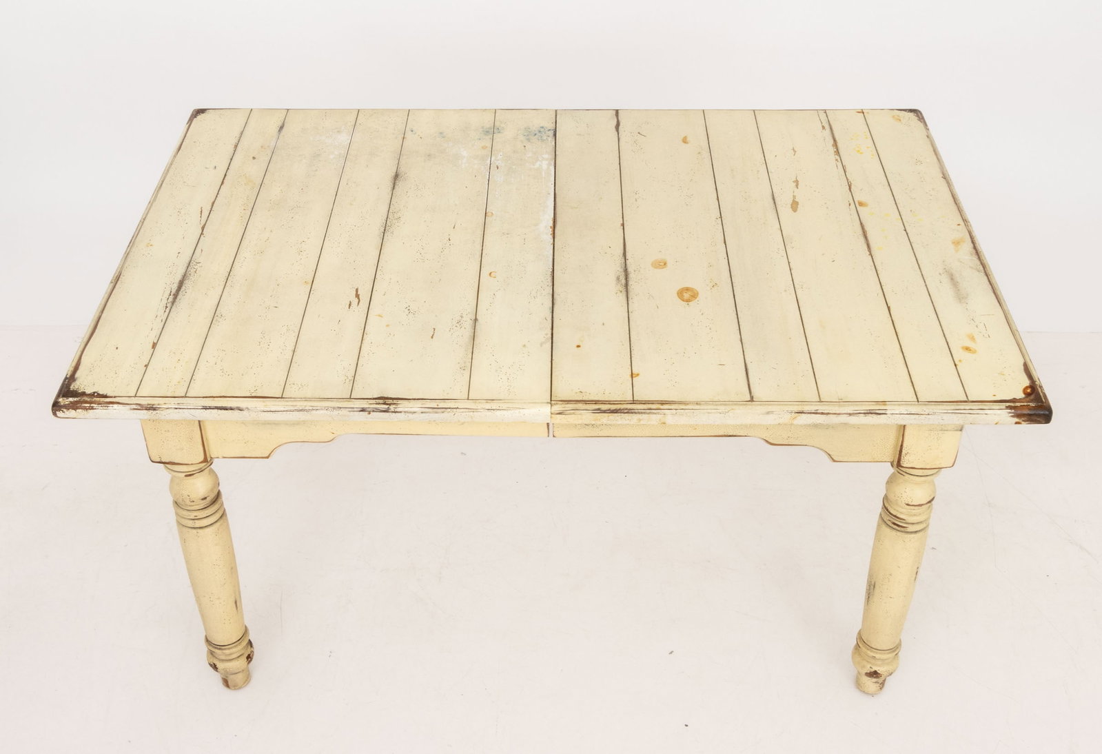 Provincial White Painted Pine Dining Table - 7