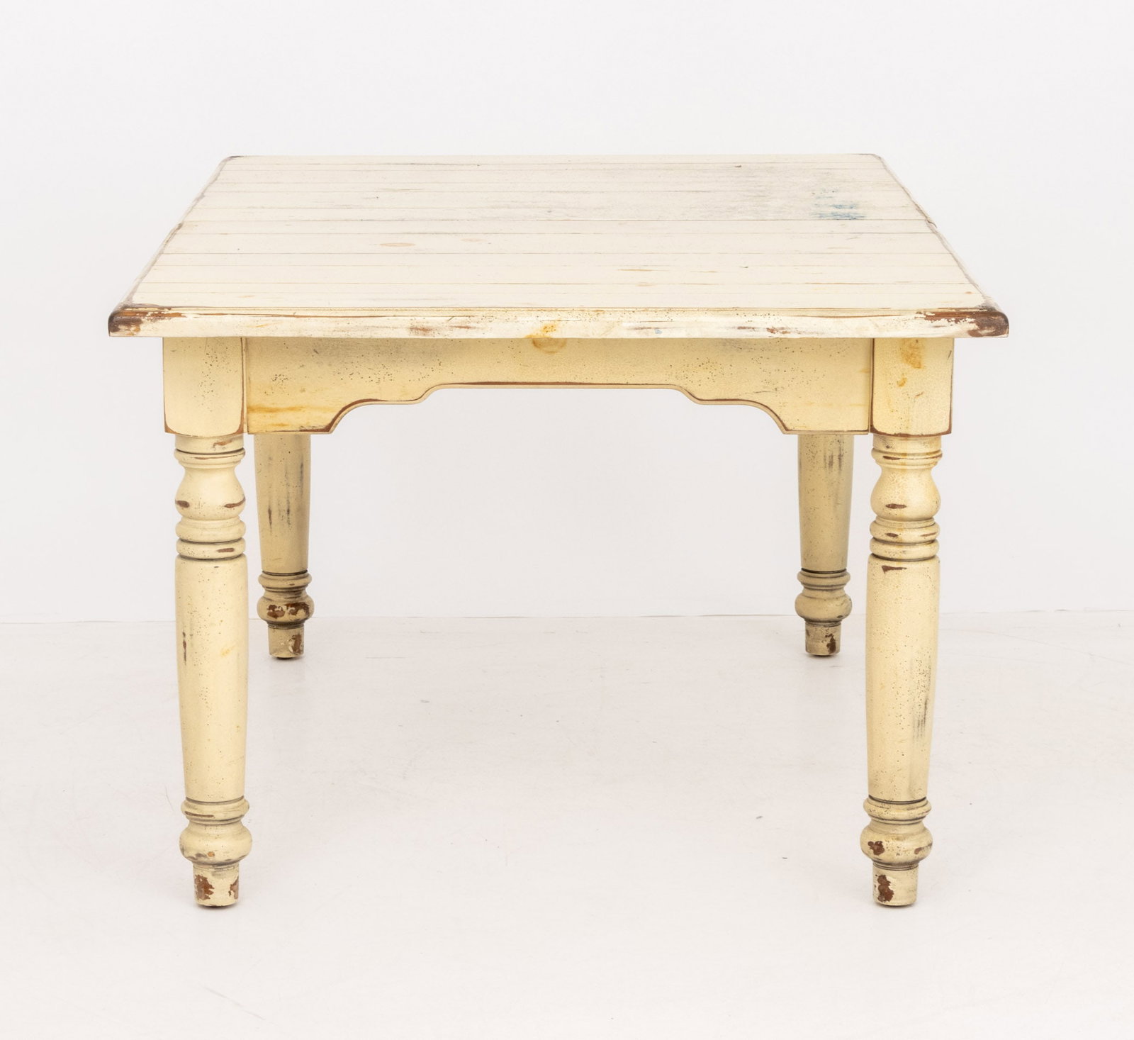 Provincial White Painted Pine Dining Table - 8