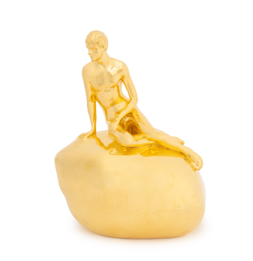 Elmgreen & Dragset "He (Gold Leaf)", 2022: Michael Elmgreen (Danish, b. 1961) and Ingar Dragset (Norwegian, b. 1969) "He (Gold Leaf)" Sculpture, 2022, carved lime wood and gold leaf, unsigned, from an edition of twenty, plus four artist's