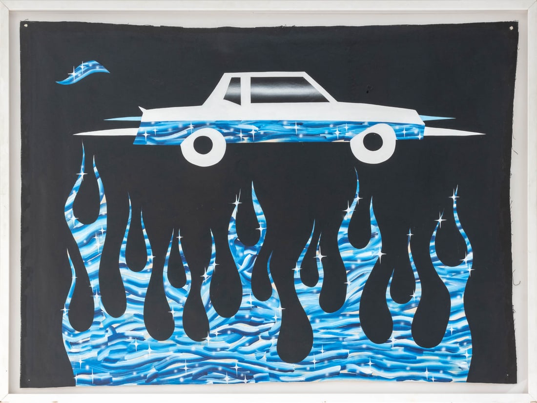 Jesse Spears Blue Flame Car Oil on Canvas (1 of 7)