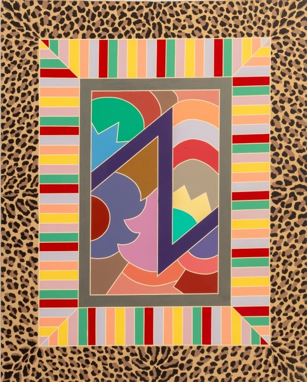 Frank Stella Style Geometric Acrylic on Canvas (1 of 5)