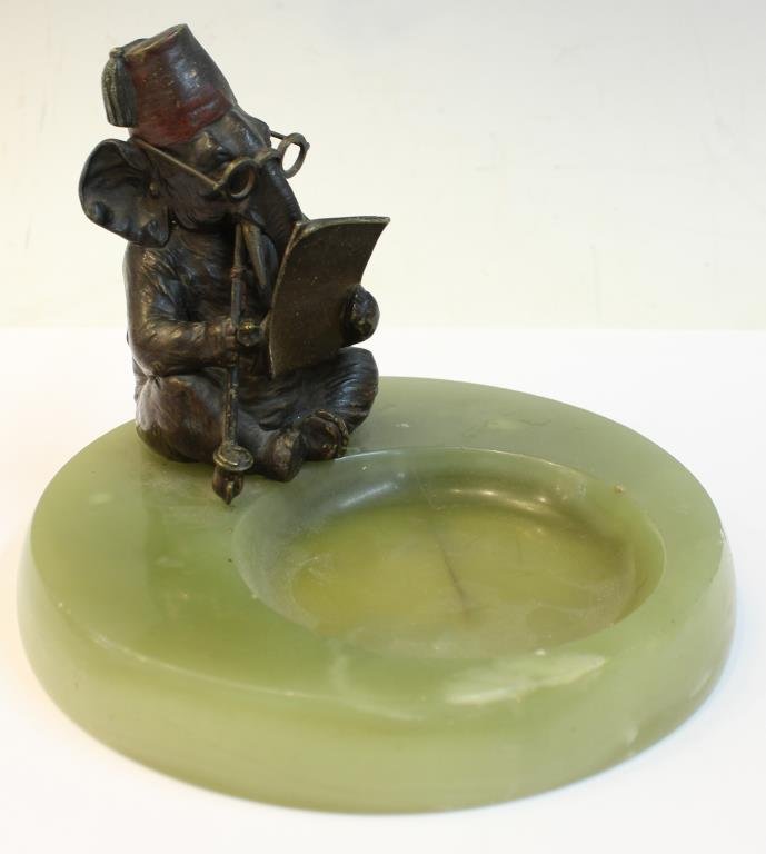 Austrian Cold-Painted Bronze & Agate Vide Poche (1 of 6)