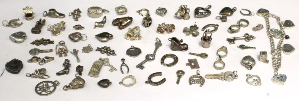 69 Assorted Silver & Silver-Tone Metal Charms (1 of 3)