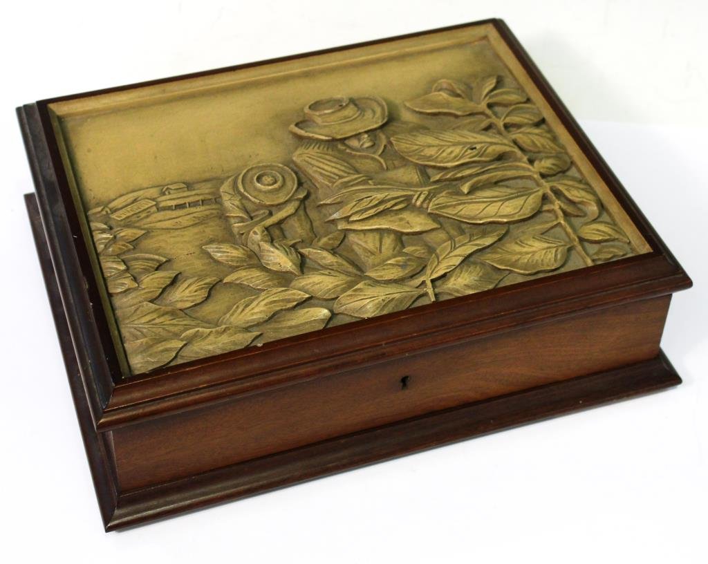 Hand-Carved Cuban Hardwood Cigar Box (1 of 4)