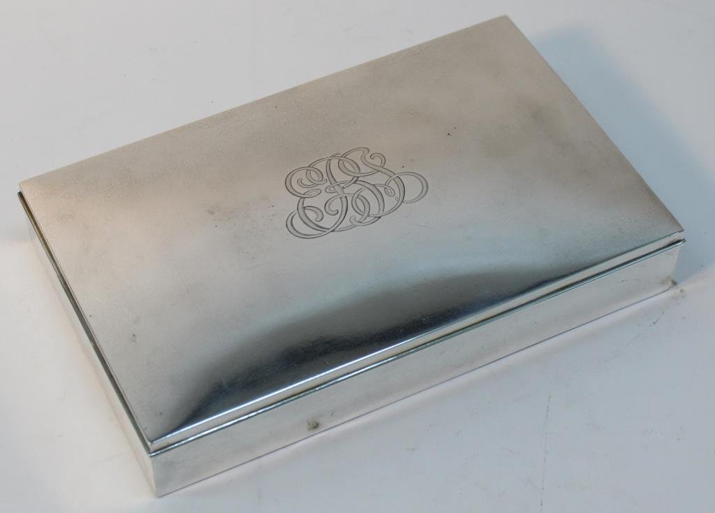 Large Tiffany Sterling Cigar / Cigarette Box (1 of 5)