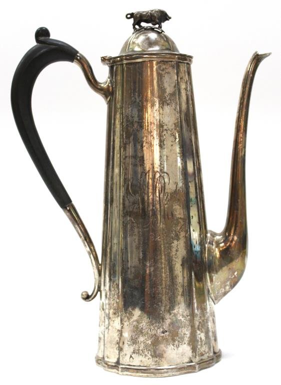 Whiting Co. Sterling Stock Market Bull Coffee Pot (1 of 6)