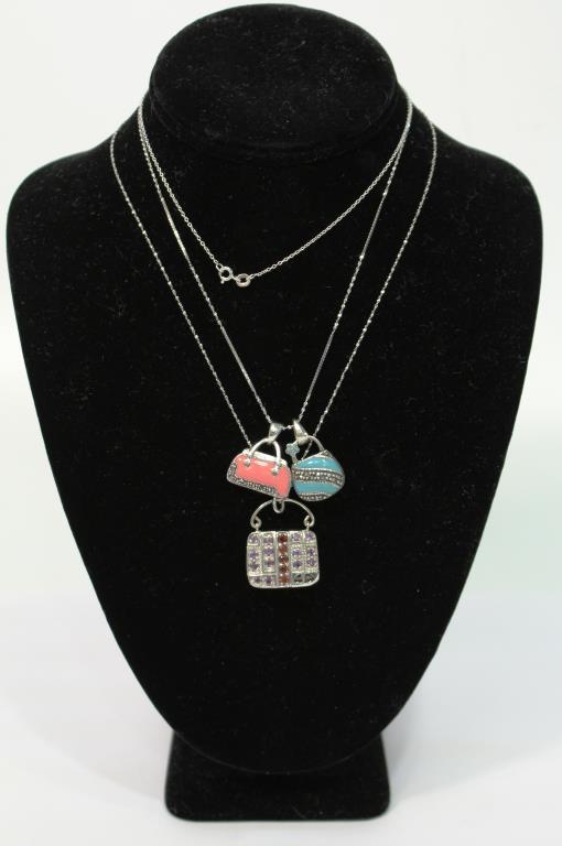 3 Sterling Silver Purse-Form Pendants (1 of 3)