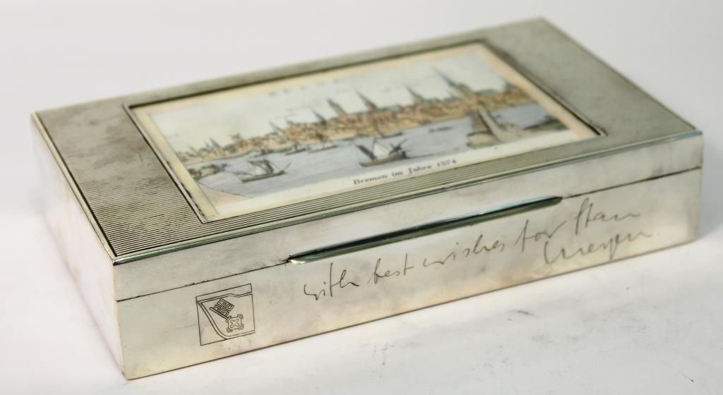 Sterling Silver "Bremen" Cigarette Box (1 of 4)