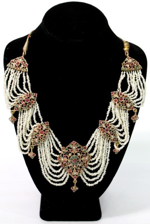 Mughal Indian 10K Gold & Gems "Maharani" Necklace (1 of 5)
