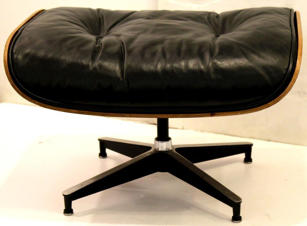 Charles Eames Herman Miller Black Leather Ottoman (1 of 3)