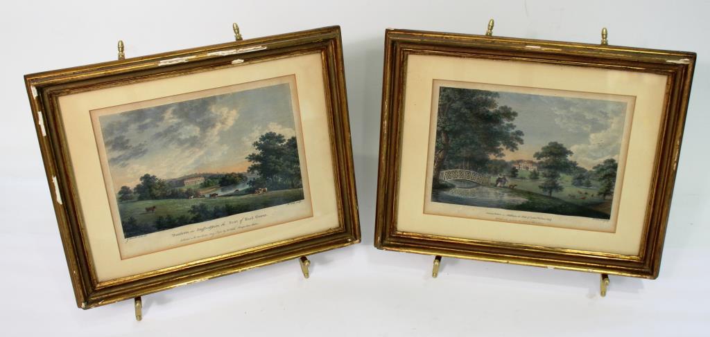 2 Hand-Colored English Prints of Country Seats (1 of 5)
