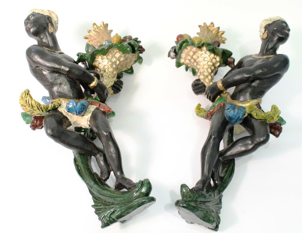 Pair of Vintage Blackamoor Candle Sconces (1 of 4)