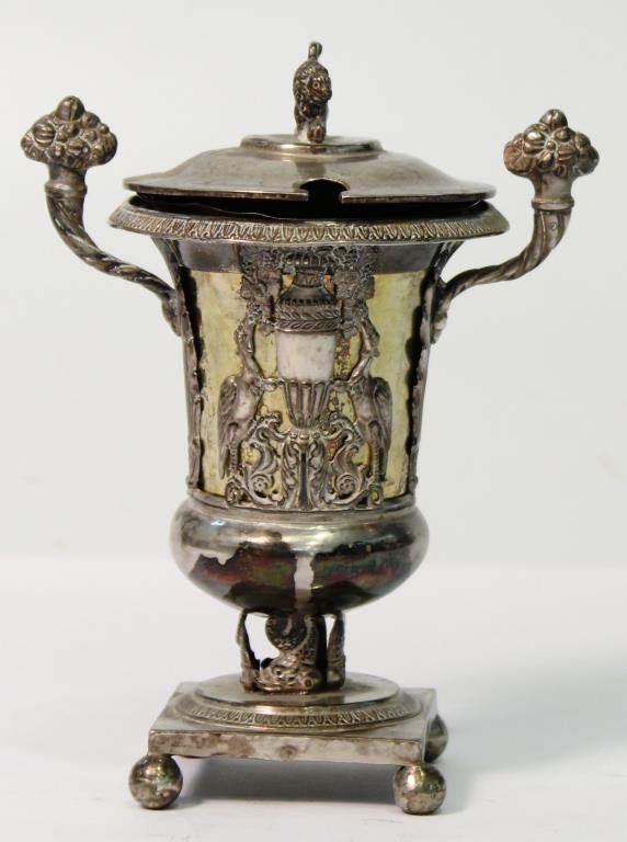 French Sterling & Vermeil Condiments Pot, 19th C. (1 of 4)