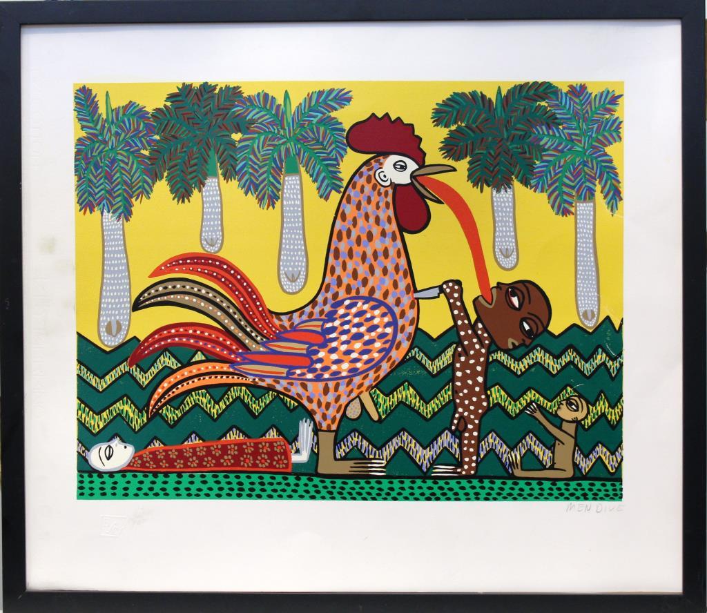 Manuel Mendive (Cuban, born 1944)- Lithograph (1 of 4)