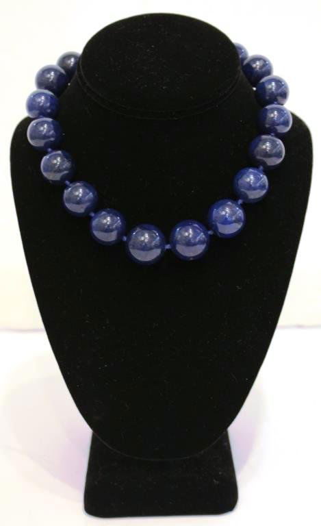 Lapis Lazuli Beaded Choker Necklace (1 of 4)
