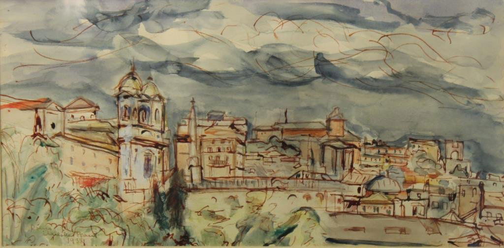 Charlotte Brand (20th Century)- Watercolor, 1938 (1 of 3)