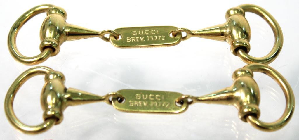 Pair of Gucci Brass Horse Bit-Form Shoe Buckles (1 of 4)