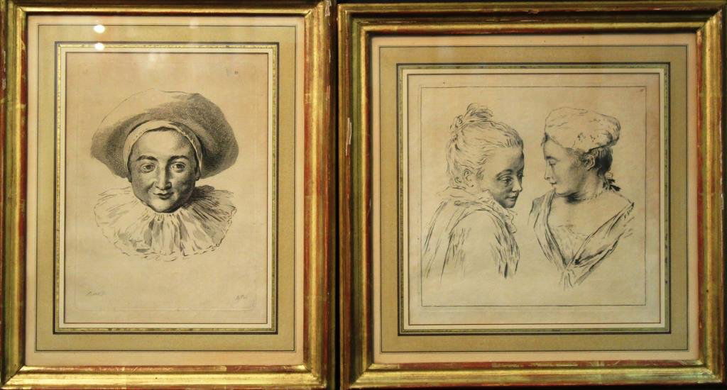 After Antoine Watteau (French,1684-1721)-2 Prints (1 of 3)