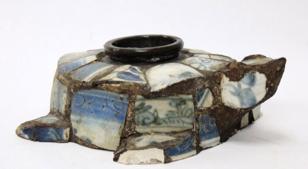 Porcelain-Encrusted Snapping Turtle Candle Holder (1 of 4)