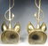 Pair of Gilt Brass Fox Head Door Stops - 2
