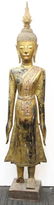 Thai Mirror-Inlaid Gilt Wood Buddha, 20th C.