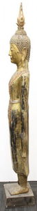 Thai Mirror-Inlaid Gilt Wood Buddha, 20th C. - 3