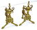 Pair Small Neoclassical-Style Gilt Brass Andirons - 2
