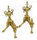 Pair Small Neoclassical-Style Gilt Brass Andirons - 4