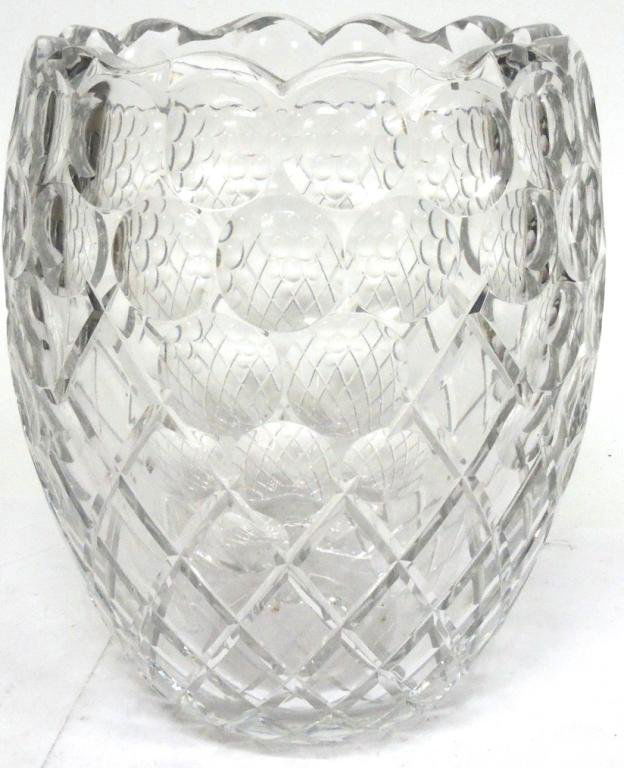 20th Century Cut Glass Round Vase (1 of 4)