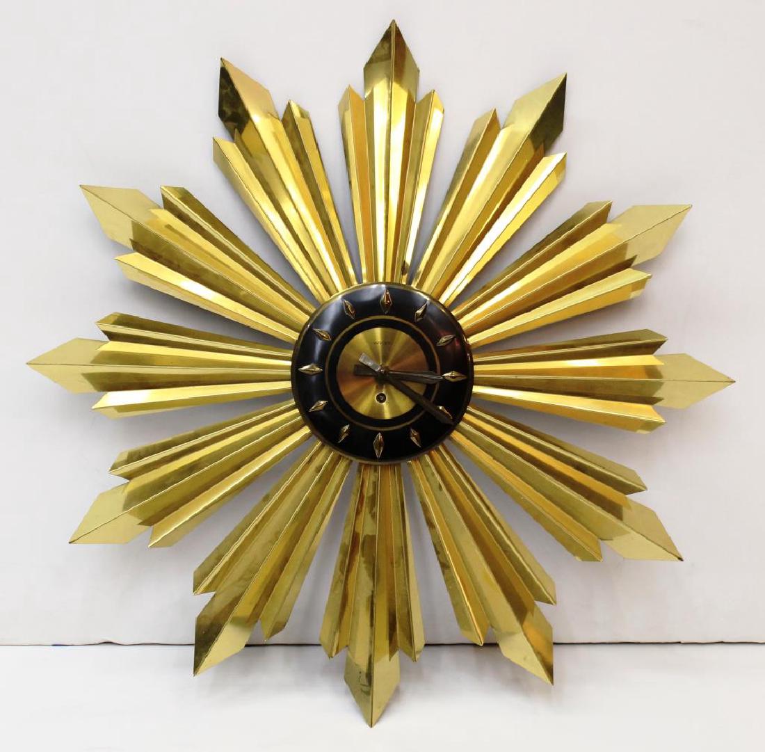 Welby Mid-Century Modern Sunburst 8-Day Wall Clock (1 of 4)