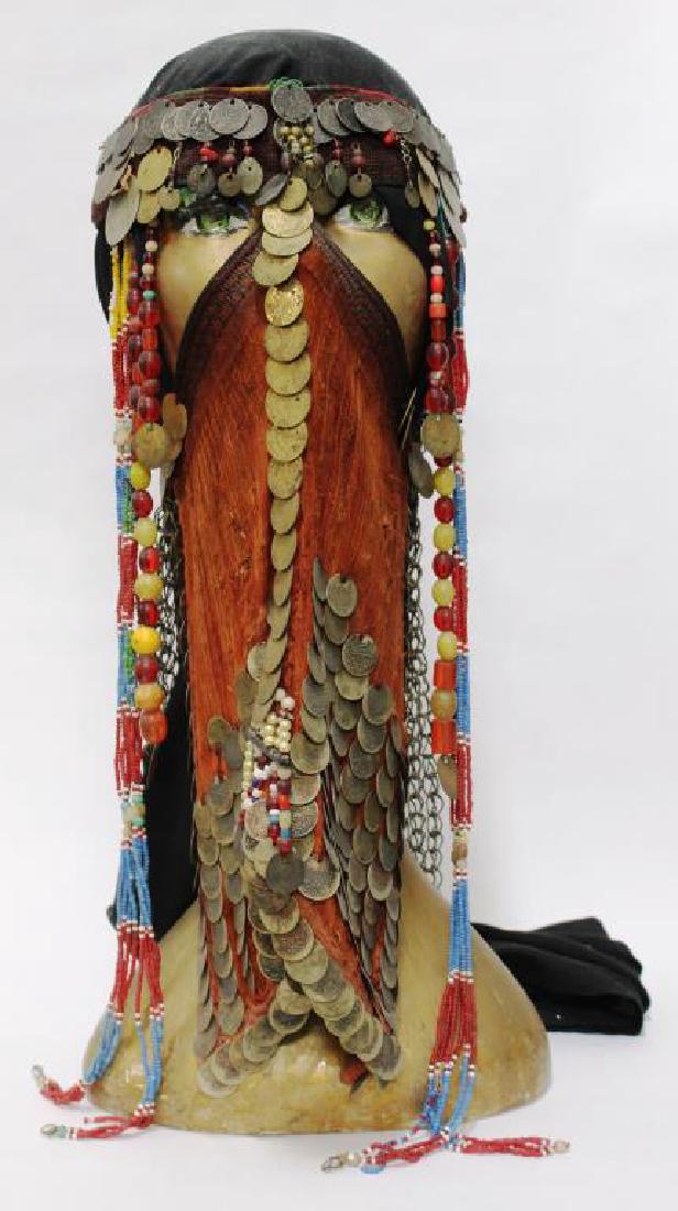 North African Tribal Coin-Covered Headdress 19th C (1 of 4)