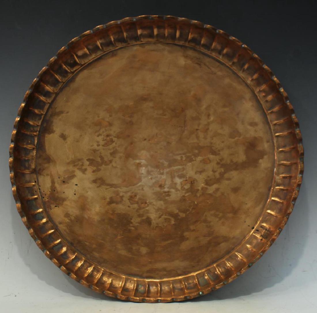 Large Middle Eastern Beaten Copper Tea Tray (1 of 3)