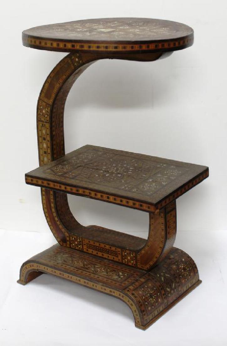 Moroccan Mother-of-Pearl & Marquetry Lamp Stand (1 of 3)